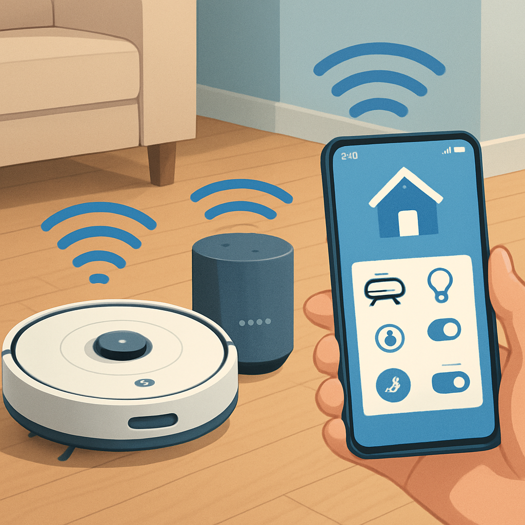 découvrez le robot aspirateur domotique, l'allié idéal pour un ménage sans effort. grâce à sa technologie avancée, il nettoie votre intérieur de manière autonome, s'adaptant à tous les types de sols. profitez d'une maison impeccable sans lever le petit doigt, tout en contrôlant votre appareil grâce à votre smartphone. simplifiez votre quotidien avec cet équipement incontournable!
