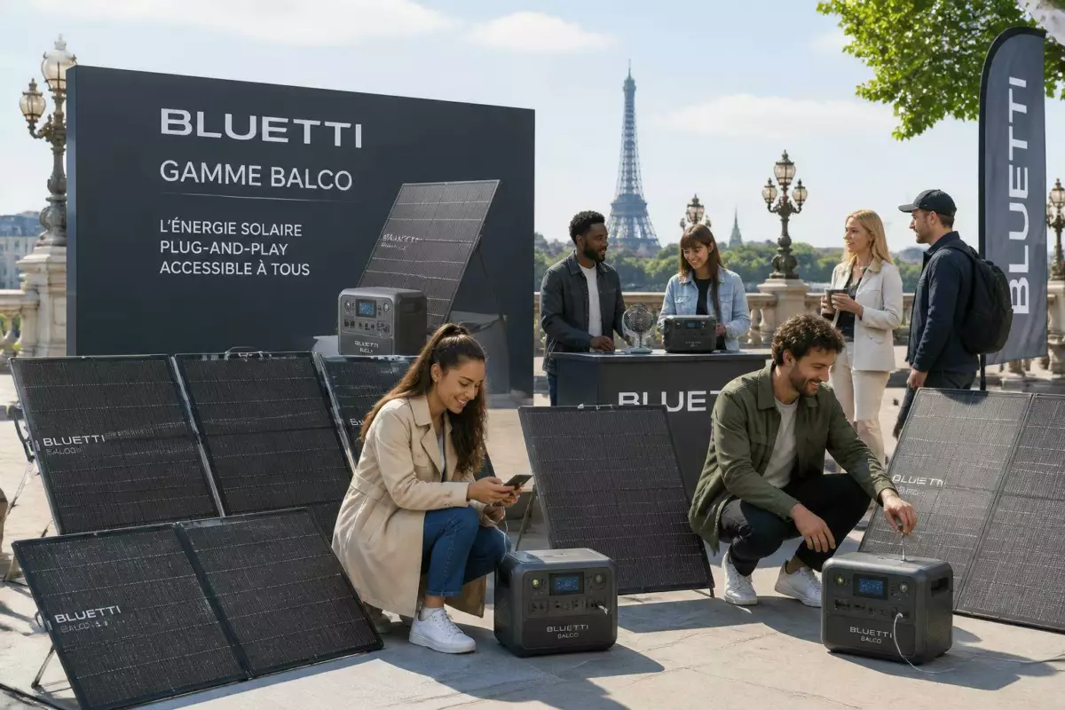 bluetti présente à paris sa nouvelle gamme balco, des solutions solaires plug-and-play simples et accessibles, pour permettre à tous de profiter facilement de l'énergie solaire.