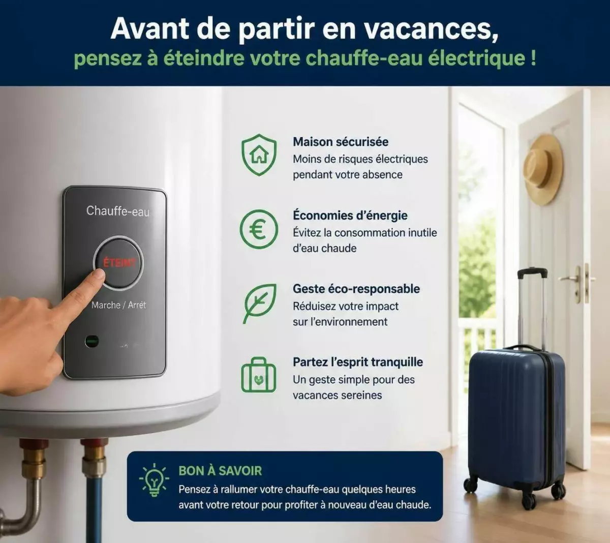 découvrez quels appareils électroménagers débrancher avant vos vacances pour économiser de l'énergie et garantir la sécurité de votre maison.