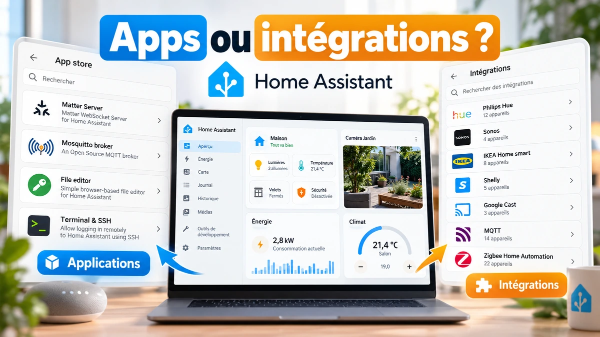 Architecture Home Assistant avec mini-PC, routeur et coordinateur Zigbee